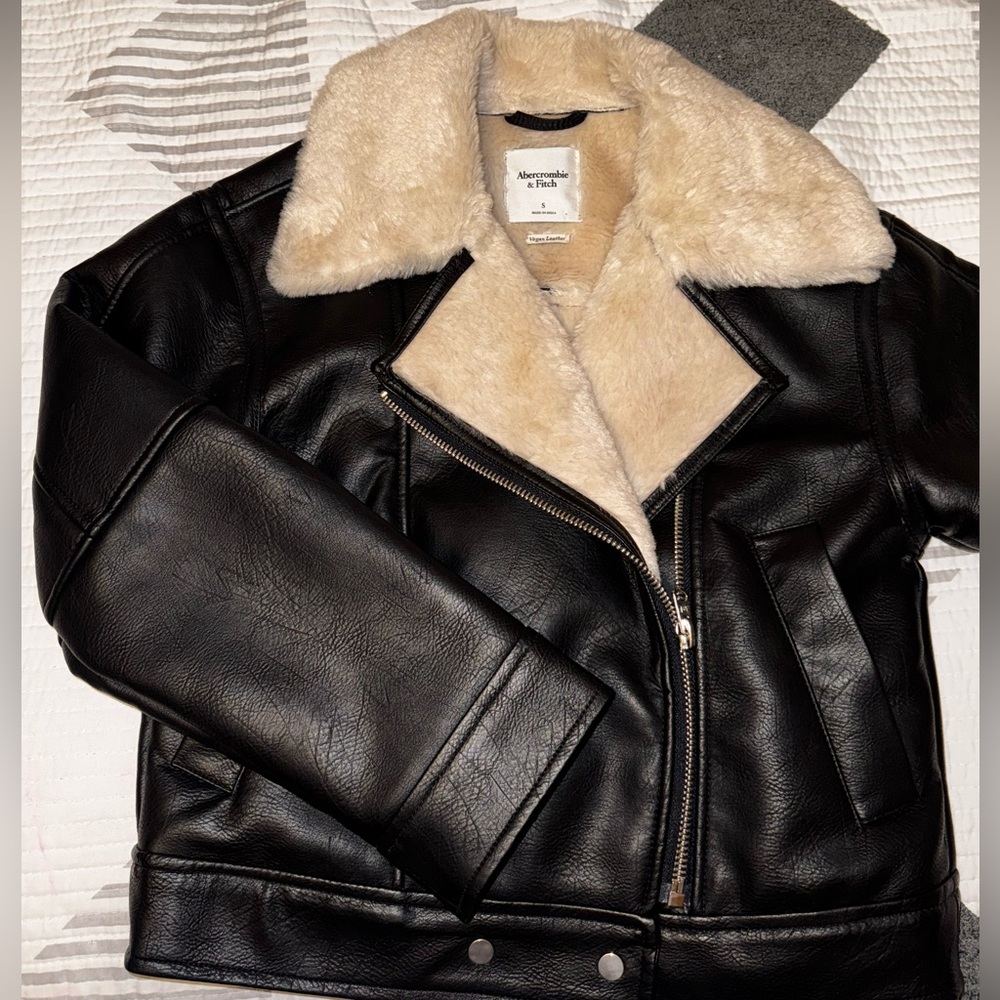 Abercrombie Vegan Black Leather Jacket
